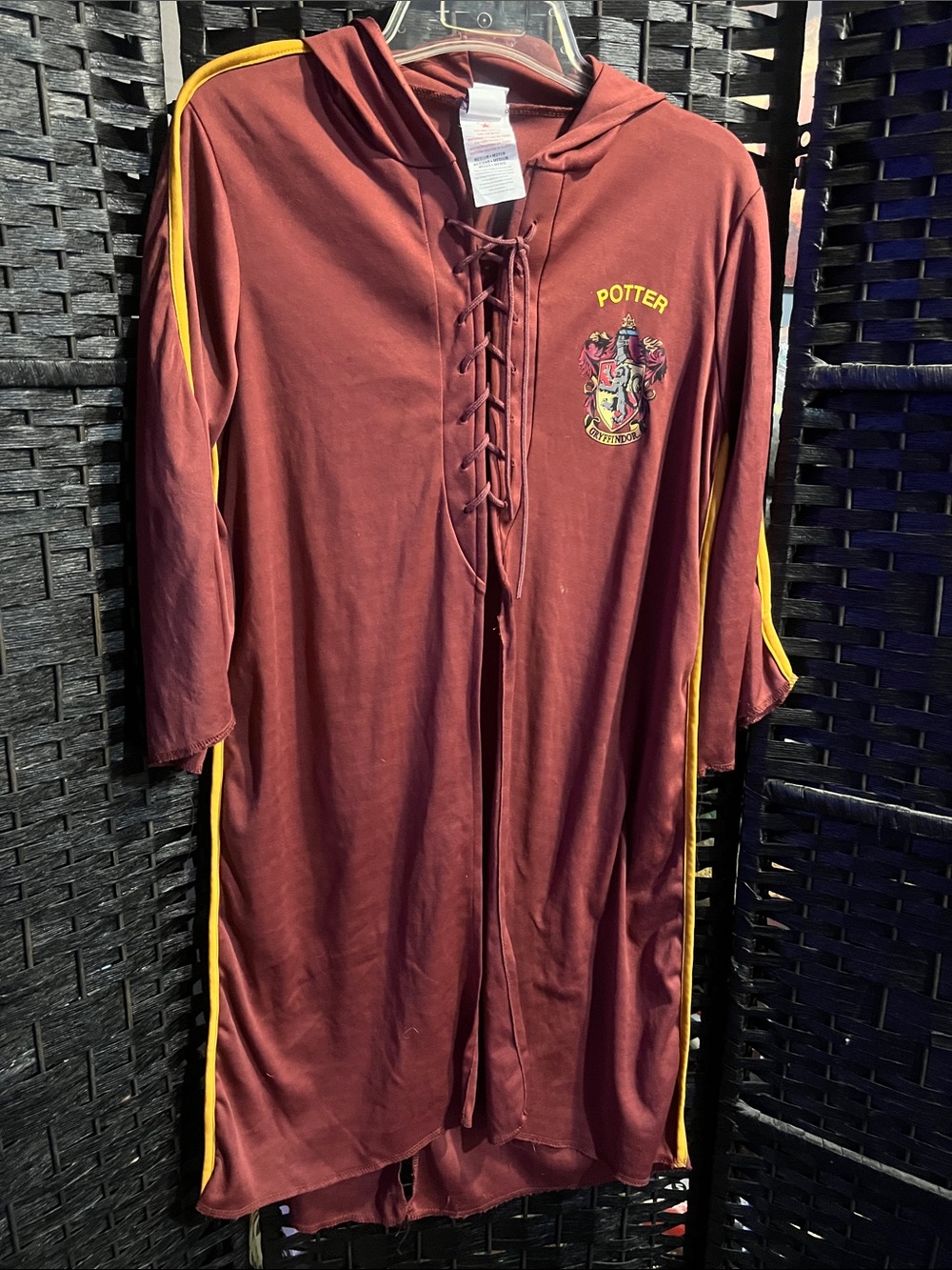 Kids Gryffindor-Inspired Maroon Hooded One-Piece with Gold Trim M 8/10